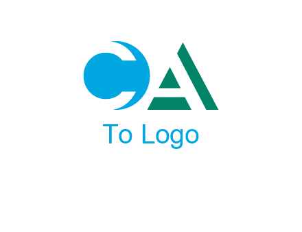 negative spacing letter C and letter A in geometric shapes
