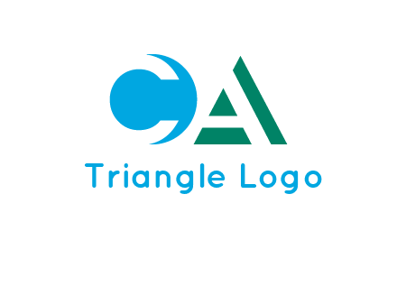 negative spacing letter C and letter A in geometric shapes