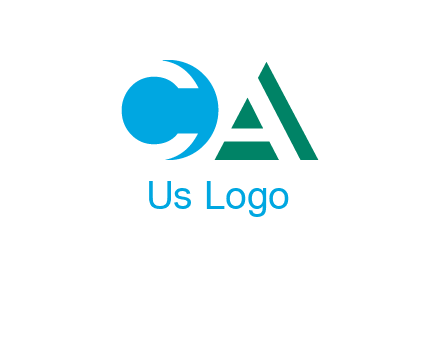negative spacing letter C and letter A in geometric shapes