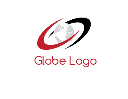 Swooshes around the globe logo