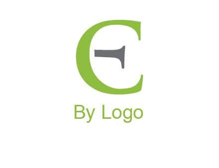 letter C forming letter E with line