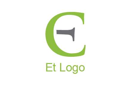 letter C forming letter E with line