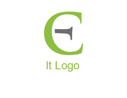 letter C forming letter E with line