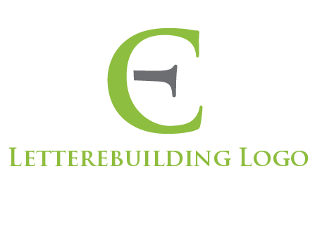 letter C forming letter E with line