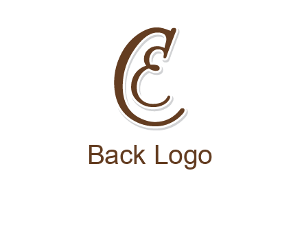 script font letter C and letter E joined together