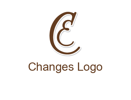 script font letter C and letter E joined together