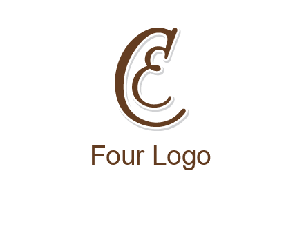 script font letter C and letter E joined together