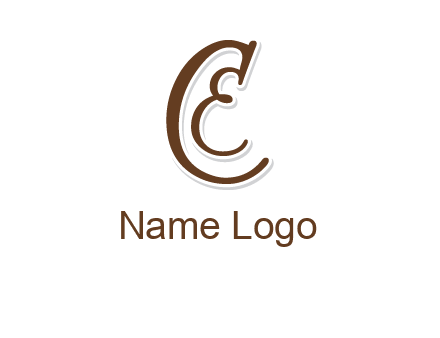 script font letter C and letter E joined together