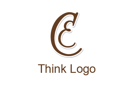 script font letter C and letter E joined together