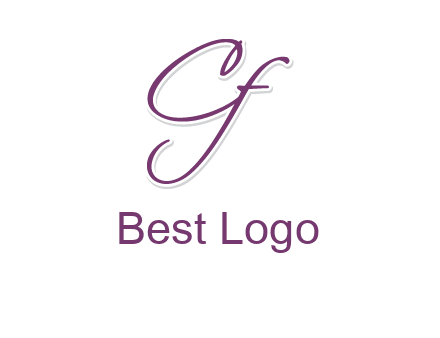 script font letter C and F joined together 