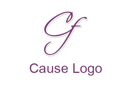 script font letter C and F joined together 