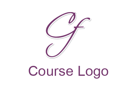 script font letter C and F joined together 
