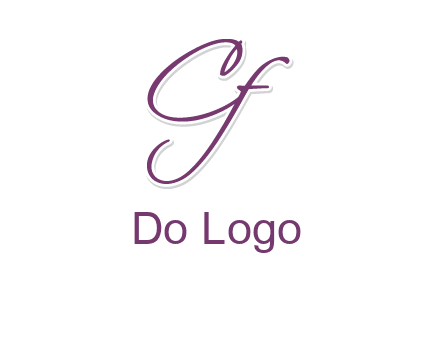 script font letter C and F joined together 
