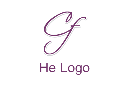script font letter C and F joined together 