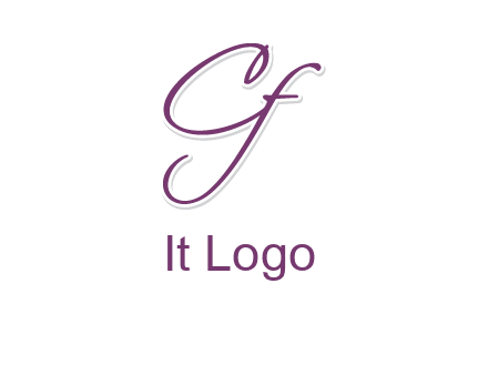 script font letter C and F joined together 