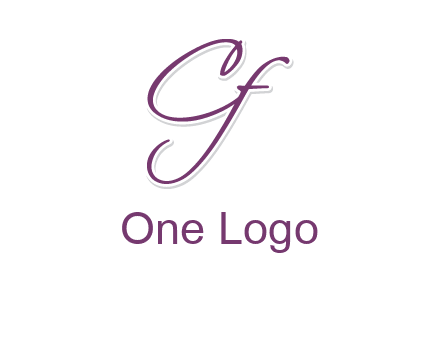 script font letter C and F joined together 