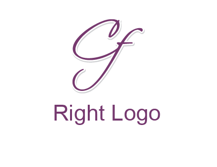 script font letter C and F joined together 