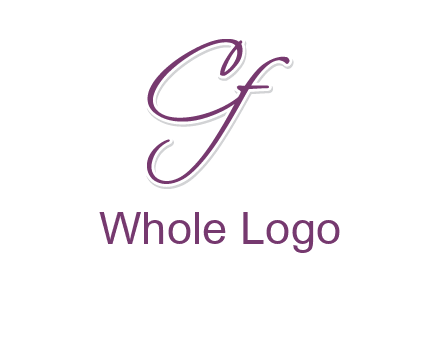 script font letter C and F joined together 