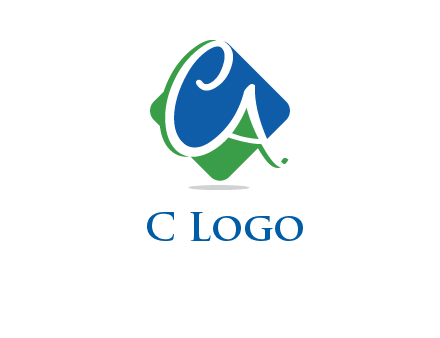 Letters CA are in rhombus shape logo