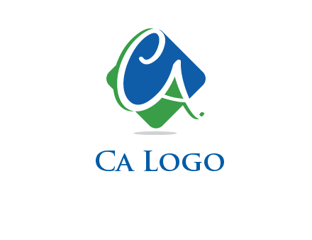 Letters CA are in rhombus shape logo