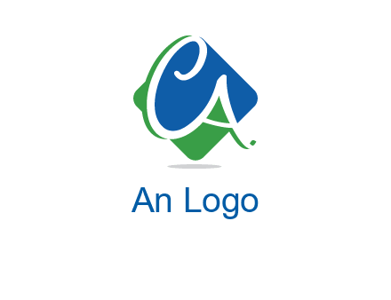 Letters CA are in rhombus shape logo