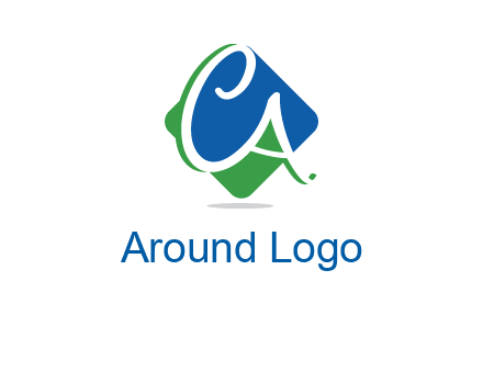 Letters CA are in rhombus shape logo