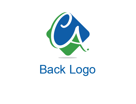 Letters CA are in rhombus shape logo