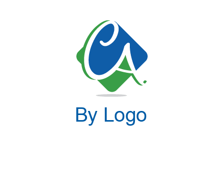 Letters CA are in rhombus shape logo
