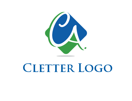 Letters CA are in rhombus shape logo
