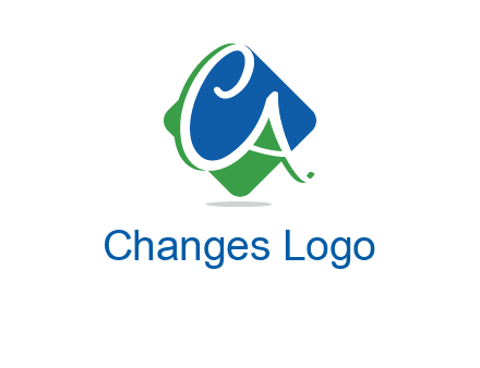 Letters CA are in rhombus shape logo