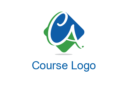 Letters CA are in rhombus shape logo
