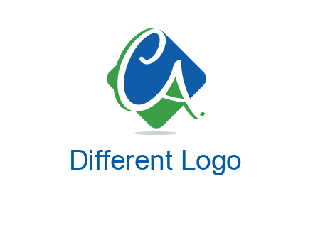 Letters CA are in rhombus shape logo