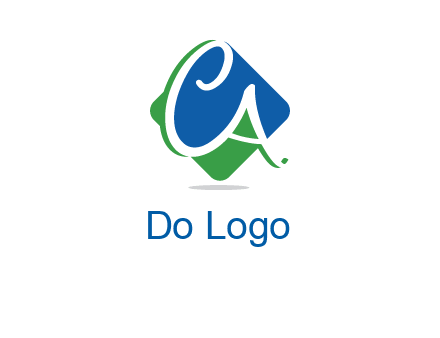 Letters CA are in rhombus shape logo