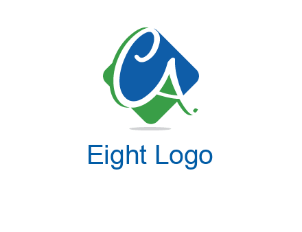 Letters CA are in rhombus shape logo