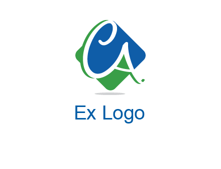 Letters CA are in rhombus shape logo