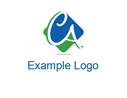 Letters CA are in rhombus shape logo