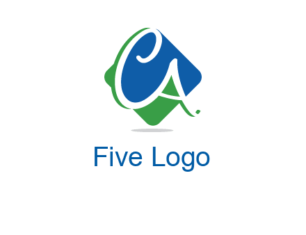 Letters CA are in rhombus shape logo