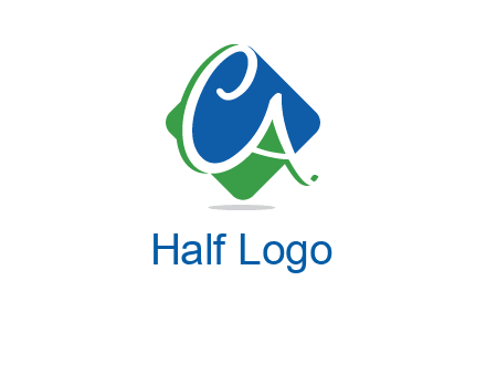 Letters CA are in rhombus shape logo