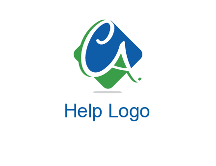 Letters CA are in rhombus shape logo