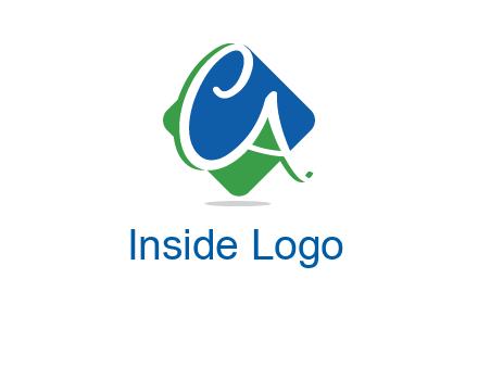 Letters CA are in rhombus shape logo