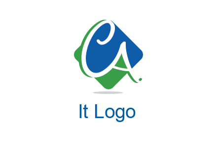 Letters CA are in rhombus shape logo
