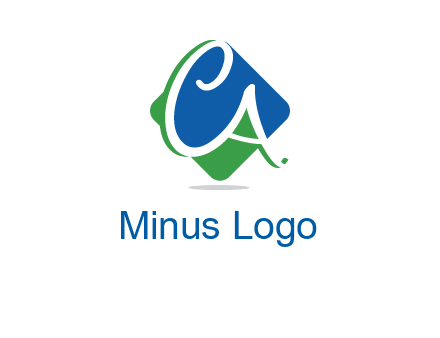 Letters CA are in rhombus shape logo