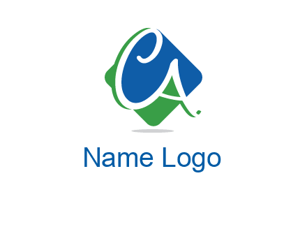 Letters CA are in rhombus shape logo