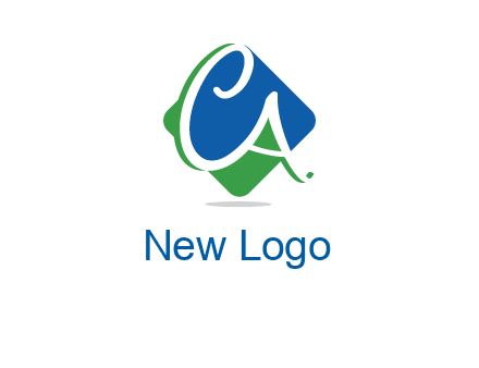 Letters CA are in rhombus shape logo