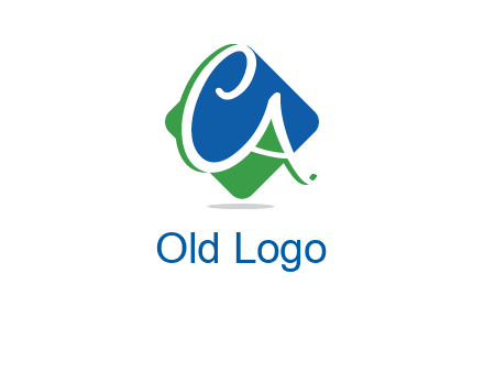 Letters CA are in rhombus shape logo