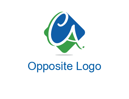 Letters CA are in rhombus shape logo