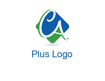Letters CA are in rhombus shape logo