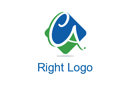 Letters CA are in rhombus shape logo