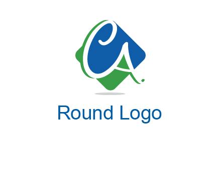 Letters CA are in rhombus shape logo