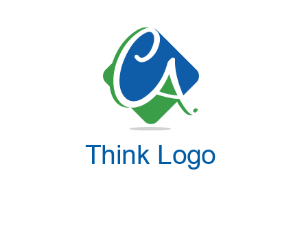 Letters CA are in rhombus shape logo